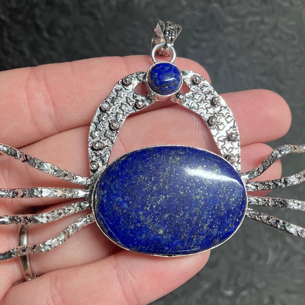 Cancer Crab Zodiac Astrology Lapis Lazuli Pendant Stone Crystal Jewelry Ornament - Picture 3 of 7